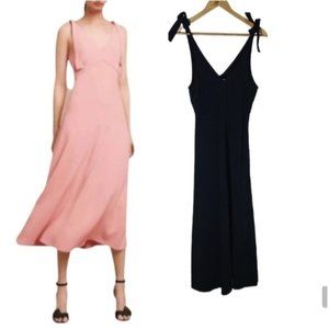ARITZIA WILFRED Preface Black Sleeveless Bow Tie Midi Dress Womens Size XS